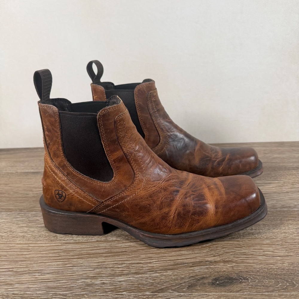 Ariat Midtown Rambler Chelsea Boots Mens 9.5D 10019868 Brown Leather Square Toe